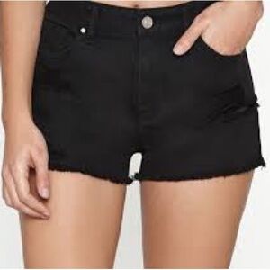 Frame Denim Black Women's Le Cutoff Short